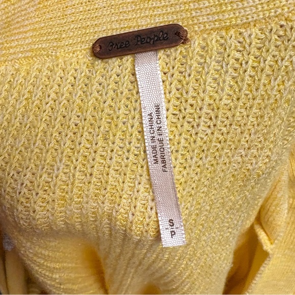 Free People Alana Linen Blend Sweater In Yellow Size Small - Picture 4 of 4